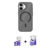 MARSİLYAN™- iPhone 17 Kılıf Pusula Form Özel Seri - Siyah Bilvis 5in1 5D Magic Hayalet Cam Ekran Koruyucu + Bilvis Titan Kamera Lens - AKMI