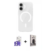 MARSİLYAN™- iPhone 17 Kılıf Pusula Form Özel Seri - Siyah Bilvis Hayalet Cam Ekran Koruyucu + Bilvis Titan Kamera Lens - AKYL