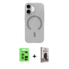 MARSİLYAN™- iPhone 17 Kılıf Pusula Form Özel Seri - Siyah Bilvis Hayalet Cam Ekran Koruyucu + Raze Metal Kamera Lens - AKYL