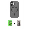 MARSİLYAN™- iPhone 17 Kılıf Pusula Form Özel Seri - Siyah Bilvis Hayalet Cam Ekran Koruyucu + Raze Metal Kamera Lens - AKYL