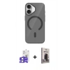 MARSİLYAN™- iPhone 17 Kılıf Pusula Form Özel Seri - Siyah Bilvis Hayalet Cam Ekran Koruyucu + Bilvis Titan Kamera Lens - LA