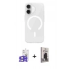 MARSİLYAN™- iPhone 17 Kılıf Pusula Form Özel Seri - Siyah Bilvis Hayalet Cam Ekran Koruyucu + Bilvis Titan Kamera Lens - SH