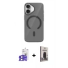 MARSİLYAN™- iPhone 17 Kılıf Pusula Form Özel Seri - Siyah Bilvis Hayalet Cam Ekran Koruyucu + Bilvis Titan Kamera Lens - SH