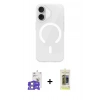 MARSİLYAN™- iPhone 17 Kılıf Pusula Form Özel Seri - Siyah Joko Magic 5D Hayalet Cam + Gümüş Bilvis Titan Kamera Lens