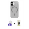 MARSİLYAN™- iPhone 17 Kılıf Pusula Form Özel Seri - Siyah Joko Magic 5D Hayalet Cam + Gümüş Bilvis Titan Kamera Lens