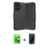 MARSİLYAN™- iPhone 17 Kılıf Siluet Işık Serisi - Siyah 3D Antistatik Hayalet Cam Ekran Koruyucu + Raze Metal Kamera Lens - GI