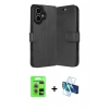 MARSİLYAN™- iPhone 17 Kılıf Siluet Işık Serisi - Siyah 3D Antistatik Seramik Nano Ekran Koruyucu + Açık Mor Raze Metal Kamera Lens