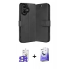 MARSİLYAN™- iPhone 17 Kılıf Siluet Işık Serisi - Siyah Bilvis 5in1 5D Magic Hayalet Cam Ekran Koruyucu + Açık Mavi Bilvis Titan Kamera Lens