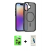 MARSİLYAN™- iPhone 17 Kılıf Siluet Minimal Prime - Şeffaf Pasifik Cam Ekran Koruyucu + Raze Metal Kamera Lens - AKYL
