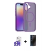MARSİLYAN™- iPhone 17 Kılıf Siluet Minimal Prime - Siyah 3D Antistatik Hayalet Cam Ekran Koruyucu + Açık Mavi Bilvis Titan Kamera Lens