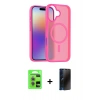 MARSİLYAN™- iPhone 17 Kılıf Siluet Minimal Prime - Siyah 3D Antistatik Hayalet Cam Ekran Koruyucu + Açık Mor Raze Metal Kamera Lens
