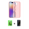 MARSİLYAN™- iPhone 17 Kılıf Siluet Minimal Prime - Siyah 3D Antistatik Hayalet Cam Ekran Koruyucu + Raze Metal Kamera Lens - GI