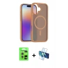 MARSİLYAN™- iPhone 17 Kılıf Siluet Minimal Prime - Siyah 3D Antistatik Seramik Nano Ekran Koruyucu + Gümüş Raze Metal Kamera Lens