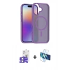 MARSİLYAN™- iPhone 17 Kılıf Siluet Minimal Prime - Siyah 3D Antistatik Seramik Nano Ekran Koruyucu + Gümüş Bilvis Titan Kamera Lens