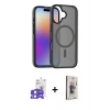 MARSİLYAN™- iPhone 17 Kılıf Siluet Minimal Prime - Siyah Bilvis 3D Cam Ekran Koruyucu + Bilvis Titan Kamera Lens - LA