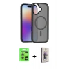 MARSİLYAN™- iPhone 17 Kılıf Siluet Minimal Prime - Siyah Bilvis 3D Cam Ekran Koruyucu + Raze Metal Kamera Lens - GS