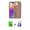 MARSİLYAN™- iPhone 17 Kılıf Siluet Minimal Prime - Siyah Bilvis 5in1 5D Magic Hayalet Cam Ekran Koruyucu + Açık Mavi Raze Metal Kamera Lens