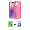 MARSİLYAN™- iPhone 17 Kılıf Siluet Minimal Prime - Siyah Bilvis 5in1 5D Magic Hayalet Cam Ekran Koruyucu + Açık Mavi Raze Metal Kamera Lens