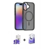 MARSİLYAN™- iPhone 17 Kılıf Siluet Minimal Prime - Siyah Bilvis 5in1 5D Magic Hayalet Cam Ekran Koruyucu + Bilvis Titan Kamera Lens - SH