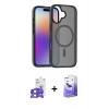 MARSİLYAN™- iPhone 17 Kılıf Siluet Minimal Prime - Siyah Bilvis 5in1 5D Magic Hayalet Cam Ekran Koruyucu + Bilvis Titan Kamera Lens - AKYL