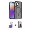 MARSİLYAN™- iPhone 17 Kılıf Siluet Minimal Prime - Siyah Bilvis Hayalet Cam Ekran Koruyucu + Bilvis Titan Kamera Lens - AKMI