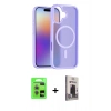 MARSİLYAN™- iPhone 17 Kılıf Siluet Minimal Prime - Siyah Bilvis Hayalet Cam Ekran Koruyucu + Raze Metal Kamera Lens - AKMR