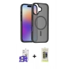 MARSİLYAN™- iPhone 17 Kılıf Siluet Minimal Prime - Siyah Joko Magic 5D Hayalet Cam + Bilvis Titan Kamera Lens - AKMI