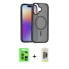 MARSİLYAN™- iPhone 17 Kılıf Siluet Minimal Prime - Siyah Joko Magic 5D Hayalet Cam + Raze Metal Kamera Lens - GI