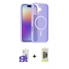 MARSİLYAN™- iPhone 17 Kılıf Siluet Minimal Prime - Siyah Joko Magic 5D Hayalet Cam + Gümüş Bilvis Titan Kamera Lens