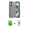 MARSİLYAN™- iPhone 17 Kılıf Vadi Çizgi Prime - Şeffaf Pasifik Cam Ekran Koruyucu + Raze Metal Kamera Lens - AKMR