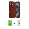 MARSİLYAN™- iPhone 17 Kılıf Vadi Çizgi Prime - Şeffaf Pasifik Cam Ekran Koruyucu + Raze Metal Kamera Lens - GS