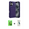 MARSİLYAN™- iPhone 17 Kılıf Vadi Çizgi Prime - Şeffaf Pasifik Cam Ekran Koruyucu + Raze Metal Kamera Lens - GS