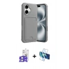 MARSİLYAN™- iPhone 17 Kılıf Vadi Çizgi Prime - Siyah 3D Antistatik Cam Ekran Koruyucu + Bilvis Titan Kamera Lens - AKMI