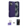 MARSİLYAN™- iPhone 17 Kılıf Vadi Çizgi Prime - Siyah 3D Antistatik Hayalet Cam Ekran Koruyucu + Bilvis Titan Kamera Lens - AKYL