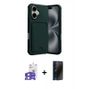 MARSİLYAN™- iPhone 17 Kılıf Vadi Çizgi Prime - Siyah 3D Antistatik Hayalet Cam Ekran Koruyucu + Bilvis Titan Kamera Lens - AKYL