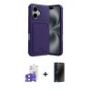 MARSİLYAN™- iPhone 17 Kılıf Vadi Çizgi Prime - Siyah 3D Antistatik Hayalet Cam Ekran Koruyucu + Bilvis Titan Kamera Lens - SH