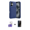 MARSİLYAN™- iPhone 17 Kılıf Vadi Çizgi Prime - Siyah 3D Antistatik Hayalet Cam Ekran Koruyucu + Bilvis Titan Kamera Lens - SH
