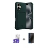 MARSİLYAN™- iPhone 17 Kılıf Vadi Çizgi Prime - Siyah 3D Antistatik Hayalet Cam Ekran Koruyucu + Bilvis Titan Kamera Lens - SH
