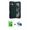 MARSİLYAN™- iPhone 17 Kılıf Vadi Çizgi Prime - Siyah 3D Antistatik Seramik Nano Ekran Koruyucu + Raze Metal Kamera Lens - AKMI