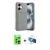 MARSİLYAN™- iPhone 17 Kılıf Vadi Çizgi Prime - Siyah 3D Antistatik Seramik Nano Ekran Koruyucu + Raze Metal Kamera Lens - AKMR