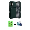 MARSİLYAN™- iPhone 17 Kılıf Vadi Çizgi Prime - Siyah 3D Antistatik Seramik Nano Ekran Koruyucu + Raze Metal Kamera Lens - AKMR