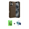 MARSİLYAN™- iPhone 17 Kılıf Vadi Çizgi Prime - Siyah 3D Antistatik Seramik Nano Ekran Koruyucu + Raze Metal Kamera Lens - AKMR
