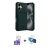 MARSİLYAN™- iPhone 17 Kılıf Vadi Çizgi Prime - Siyah 3D Antistatik Seramik Nano Ekran Koruyucu + Bilvis Titan Kamera Lens - AKYL