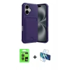 MARSİLYAN™- iPhone 17 Kılıf Vadi Çizgi Prime - Siyah 3D Antistatik Seramik Nano Ekran Koruyucu + Raze Metal Kamera Lens - GI