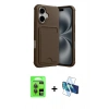 MARSİLYAN™- iPhone 17 Kılıf Vadi Çizgi Prime - Siyah 3D Antistatik Seramik Nano Ekran Koruyucu + Raze Metal Kamera Lens - GI