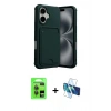 MARSİLYAN™- iPhone 17 Kılıf Vadi Çizgi Prime - Siyah 3D Antistatik Seramik Nano Ekran Koruyucu + Raze Metal Kamera Lens - GI