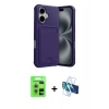 MARSİLYAN™- iPhone 17 Kılıf Vadi Çizgi Prime - Siyah 3D Antistatik Seramik Nano Ekran Koruyucu + Raze Metal Kamera Lens - GS