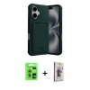 MARSİLYAN™- iPhone 17 Kılıf Vadi Çizgi Prime - Siyah Bilvis 3D Cam Ekran Koruyucu + Raze Metal Kamera Lens - AKYL