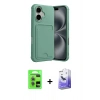 MARSİLYAN™- iPhone 17 Kılıf Vadi Çizgi Prime - Siyah Bilvis 5in1 5D Magic Hayalet Cam Ekran Koruyucu + Açık Yeşil Raze Metal Kamera Lens