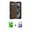 MARSİLYAN™- iPhone 17 Kılıf Vadi Çizgi Prime - Siyah Bilvis 5in1 5D Magic Hayalet Cam Ekran Koruyucu + Açık Yeşil Raze Metal Kamera Lens